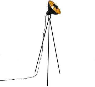 QAZQA magna - Tripod/driepoot vloerlamp - 1 lichts - H 1600 mm - Zwart