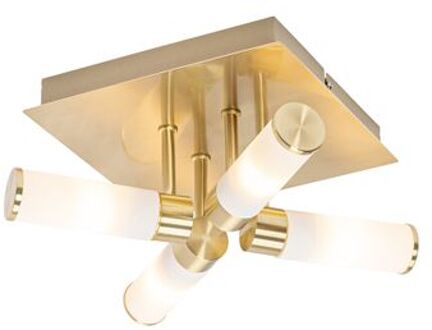 QAZQA Moderne badkamer plafondlamp messing 4-lichts IP44 - Bath Goud