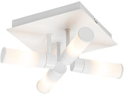 QAZQA Moderne badkamer plafondlamp wit 4-lichts IP44 - Bath