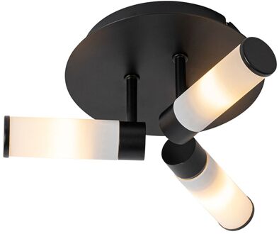 QAZQA Moderne badkamer plafondlamp zwart 3-lichts IP44 - Bath