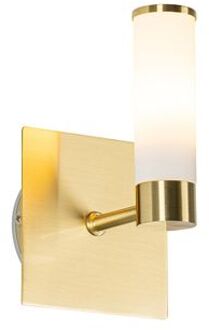 QAZQA Moderne badkamer wandlamp messing IP44 - Bath Goud