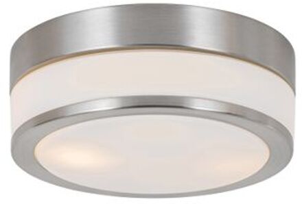 QAZQA Moderne buiten plafondlamp staal 23 cm IP44 - Flavi Zilver