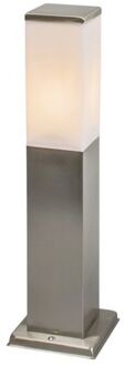 QAZQA Moderne buitenlamp 45 cm staal - Malios Zilver