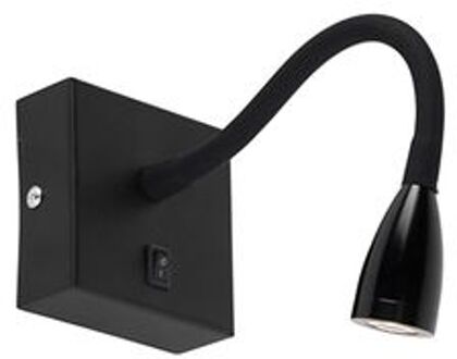 QAZQA Moderne flexibele wandlamp zwart LED - Flex