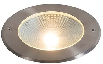 QAZQA Moderne grondspot staal incl. LED 20W - Bridge Zilver