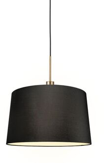 QAZQA Moderne hanglamp brons met kap 45 cm zwart - Combi 1