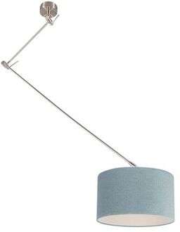 QAZQA Moderne hanglamp staal met kap mineraal 35 cm - Blitz Blauw