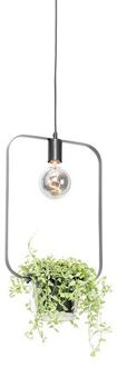 QAZQA Moderne hanglamp zwart met glas rechthoekig - Roslini