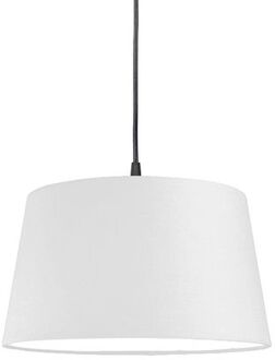 QAZQA Moderne hanglamp zwart met witte kap 45 cm - Pendel