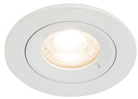 QAZQA Moderne Inbouwspot Wit Rond Ip44 - Xena Round