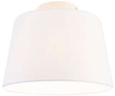 QAZQA Moderne plafondlamp met witte kap 25 cm - Combi