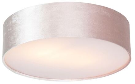 QAZQA Moderne plafondlamp roze 40 cm met gouden binnenkant - Drum