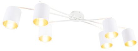 QAZQA Moderne Plafondlamp Wit 6-lichts - Lofty