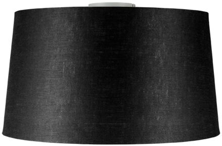 QAZQA Moderne plafondlamp wit met zwarte kap 45 cm - Combi