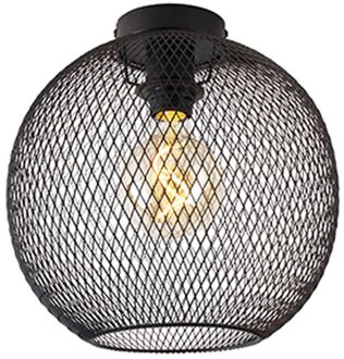 QAZQA Moderne plafondlamp zwart 30 cm - Mesh Ball