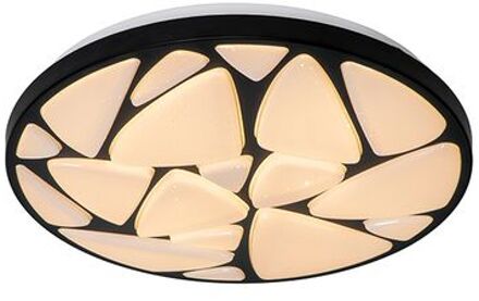 QAZQA Moderne plafondlamp zwart 39 cm incl. LED en dimmer - Marian