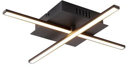 QAZQA Moderne Plafondlamp Zwart Incl. Led 3-staps Dimbaar - Cruz