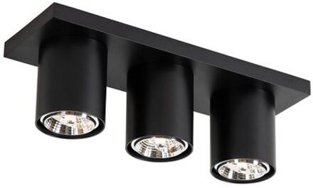 QAZQA Moderne Plafondspot Zwart 3-lichts - Tubo