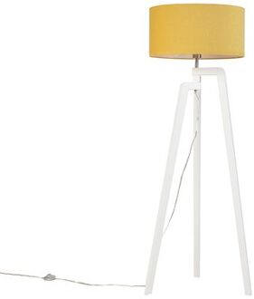 QAZQA Moderne Vloerlamp Wit Met Mais Kap 50 Cm - Puros