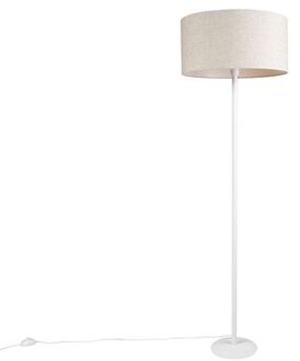 QAZQA Moderne vloerlamp wit met peperkleurige kap 50 cm - Simplo Crème