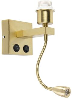 QAZQA Moderne wandlamp messing met flexarm - Brescia Combi Goud