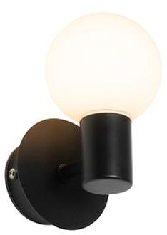 QAZQA Moderne Wandlamp Zwart Ip44 - Cederic Up