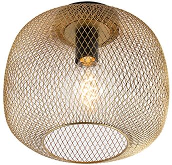 QAZQA Moderne zwart met gouden plafondlamp - Bliss Mesh