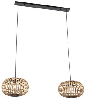 QAZQA Oosterse Hanglamp Bamboe 2-lichts - Amira