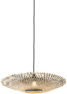 QAZQA Oosterse hanglamp bamboe 50 cm - Rina Wit