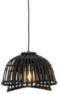 QAZQA Oosterse Hanglamp Zwart Bamboe 30 Cm - Pua
