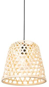 QAZQA Oosterse Hanglamp Zwart Met Bamboe - Rayan
