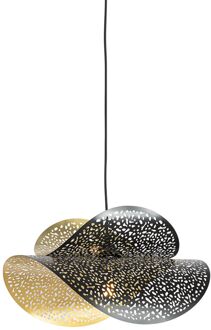 QAZQA Oosterse hanglamp zwart met goud 28 cm - Japke