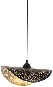 QAZQA Oosterse hanglamp zwart met goud 35 cm - Japke