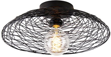 QAZQA Oosterse plafondlamp zwart 40 cm - Glan