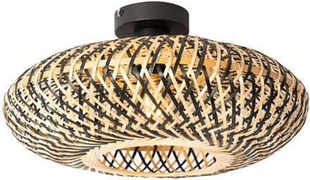 QAZQA Oosterse plafondlamp zwart bamboe 40 cm - Ostrava