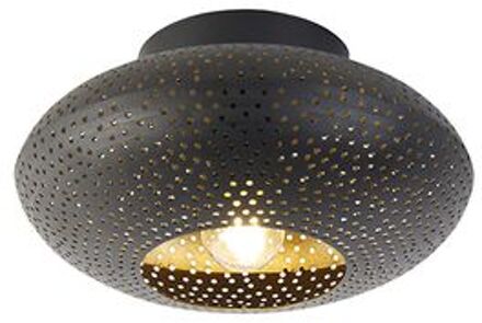 QAZQA Oosterse plafondlamp zwart met goud 25 cm - Radiance