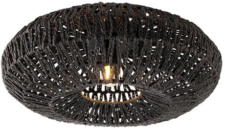 QAZQA Retro plafondlamp zwart 50 cm - Lina