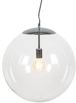 QAZQA Scandinavische hanglamp chroom met helder glas - Ball 50 Zilver