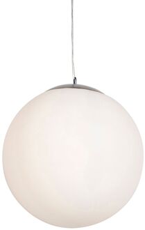 QAZQA Scandinavische hanglamp opaal glas 50cm - Ball 50 Wit