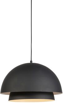 QAZQA Scandinavische hanglamp zwart met wit 2-laags - Claudius