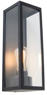 QAZQA Smart buiten wandlamp zwart met glas incl. Wifi ST64
