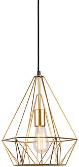 QAZQA Smart industriële hanglamp goud incl. wifi ST64 - Carcass