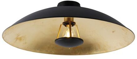 QAZQA Smart Plafondlamp Zwart Met Goud 60 Cm Incl. Wifi A60 - Emilienne
