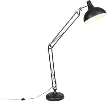 QAZQA Smart vloerlamp zwart verstelbaar incl. Wifi A60 - Hobby