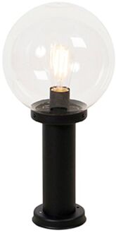 QAZQA Staande buitenlamp zwart met heldere bol 50 cm IP44 - Sfera