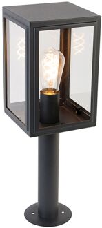 QAZQA Sutton Paal - Staande buitenlamp - 1 Lichts - 17 cm - grijs