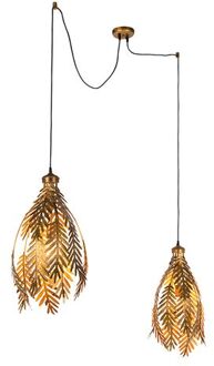 QAZQA Vintage hanglamp 2-lichts goud - Botanica