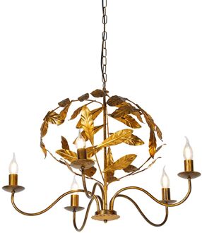 QAZQA Vintage kroonluchter antiek goud 6-lichts - Linden