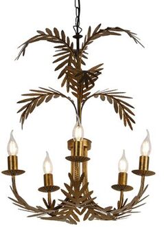 QAZQA Vintage kroonluchter goud 5-lichts - Botanica