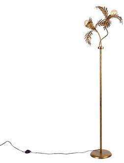 QAZQA Vintage vloerlamp goud 187 cm 2-lichts - Botanica